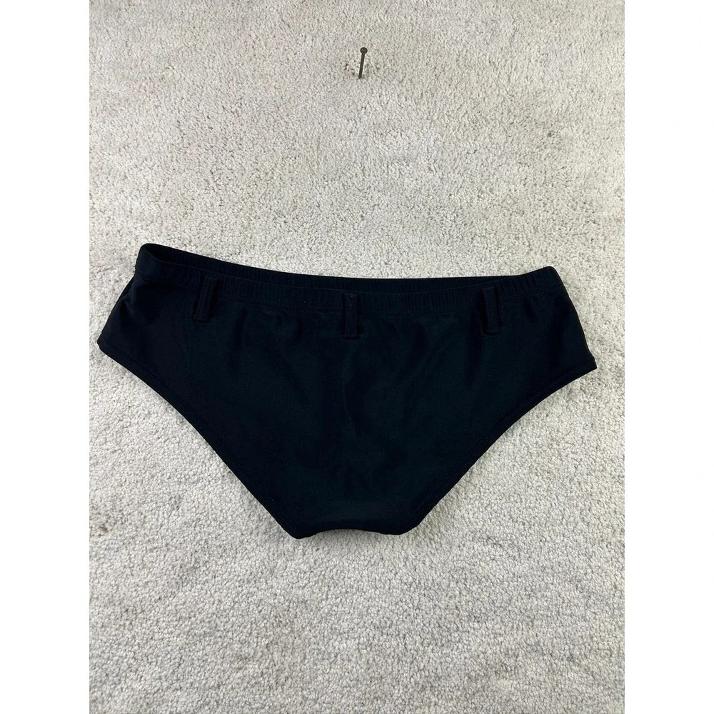 Liquid Blue Bikini Bottom Womens‎ 9 10 Swim Briefs Retro High Waist 90s